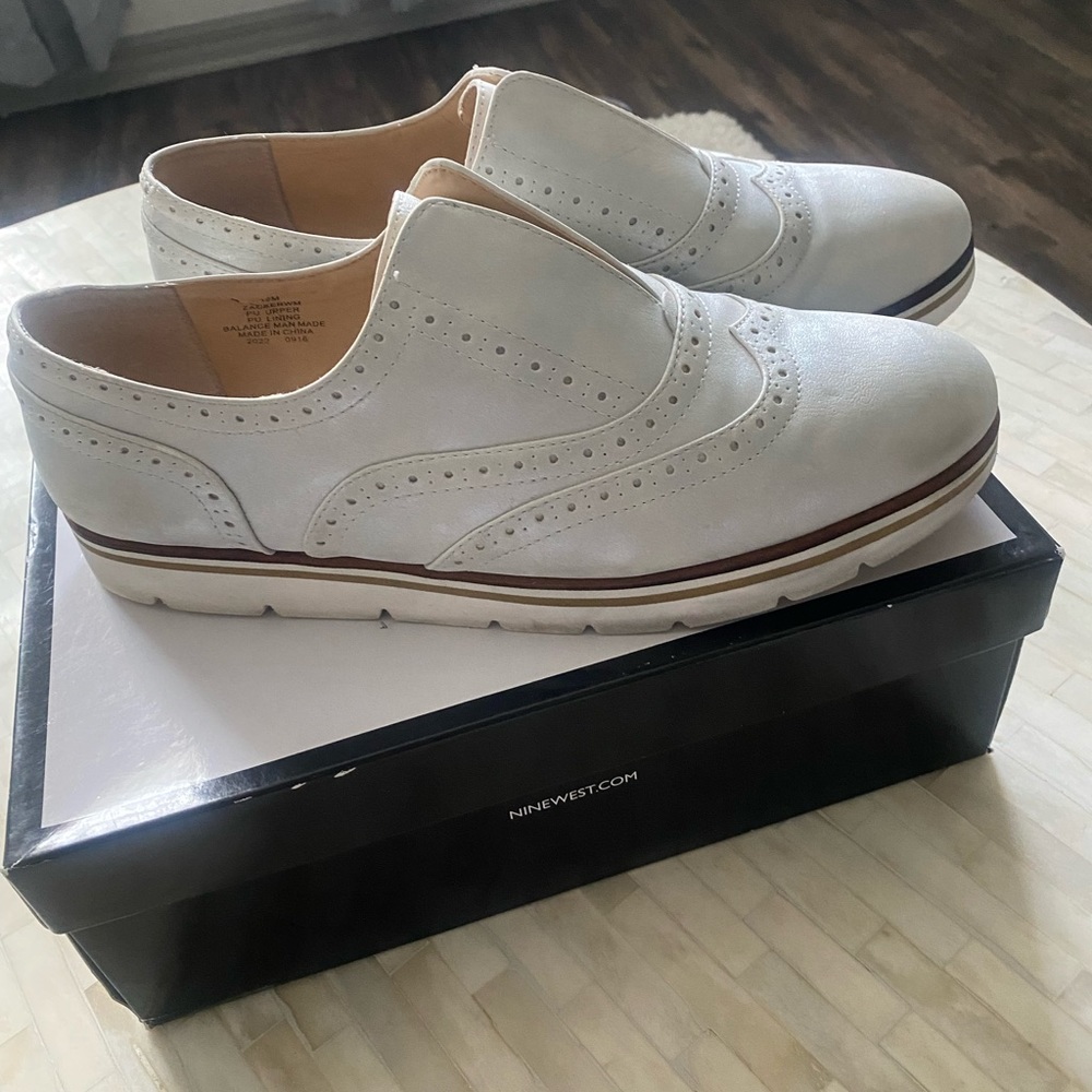 White and Silver Distress Flats
